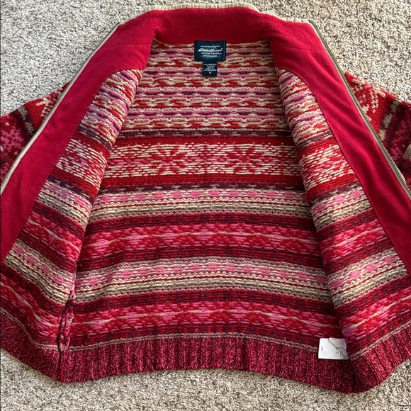 Women’s Eddie Bauer Collectibles Lamb Wool Cardigan size medium Cabincore Cozy - Picture 5 of 6